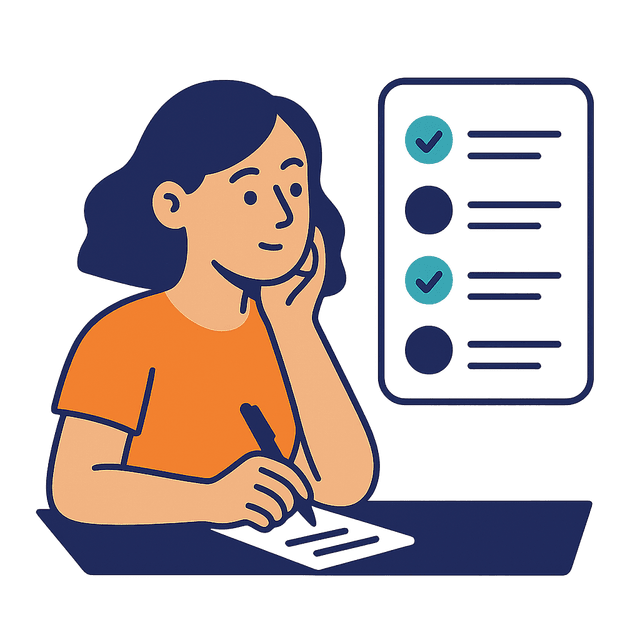 Step 1: Choose questions illustration